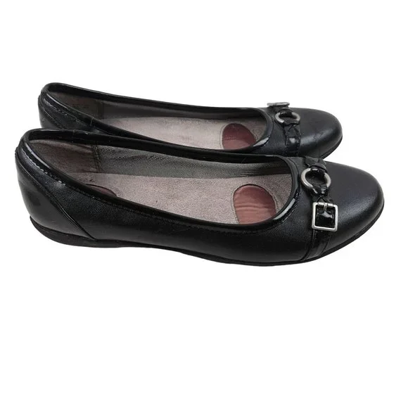 Life Stride Shoes Womens 8.5 M Memory Foam Velocity Affirm Black Leather Flats - Picture 5 of 8
